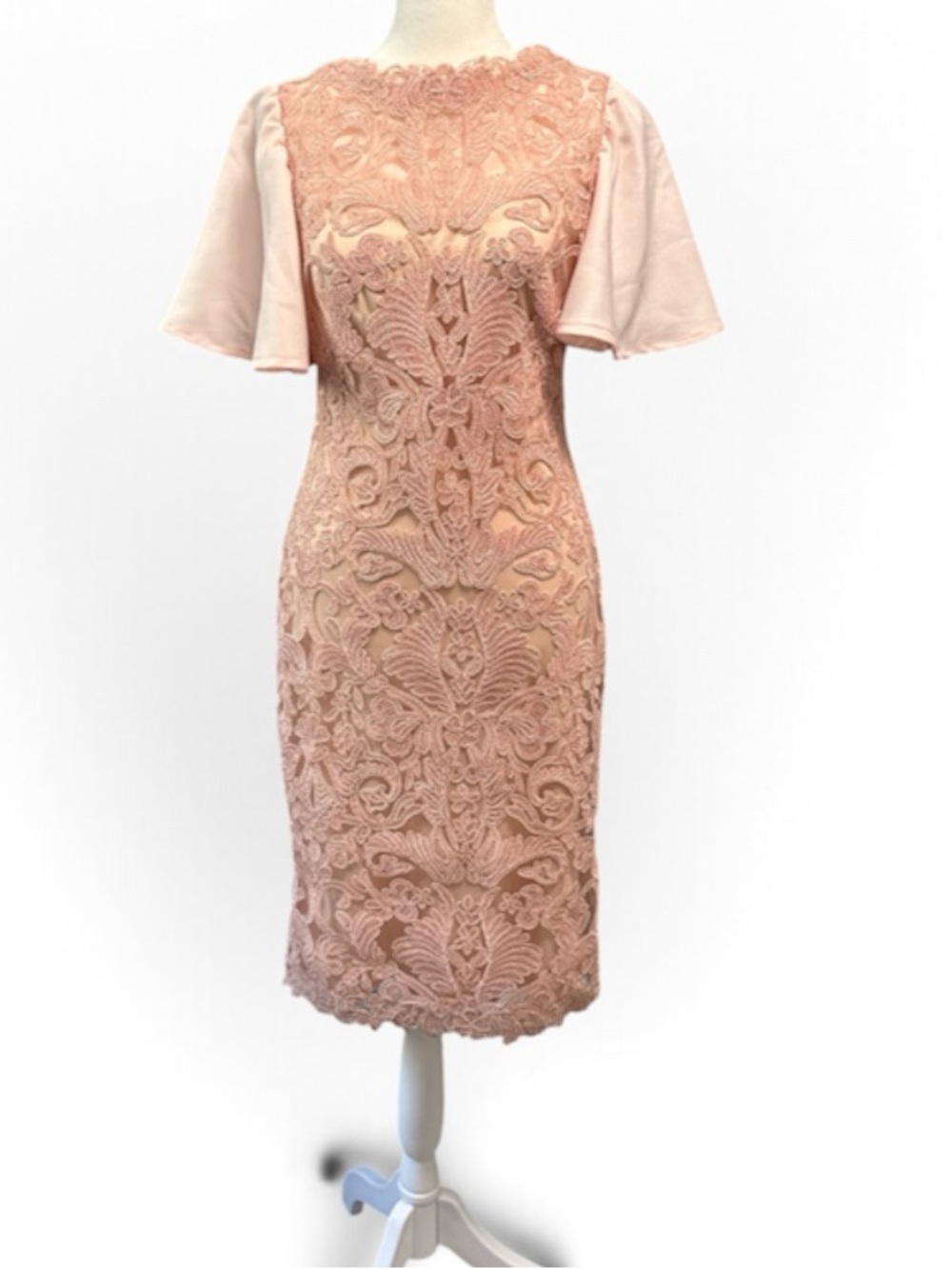 Tadashi Shoji Blush Pink Lined Lace Dress-Size 2